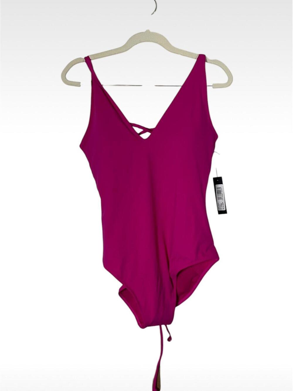 NWT TA3 The Plungy Deep V-Neck Lace-Up One Piece Swimsuit XL Short